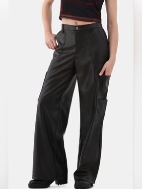No Boundaries Black Faux Leather Pants